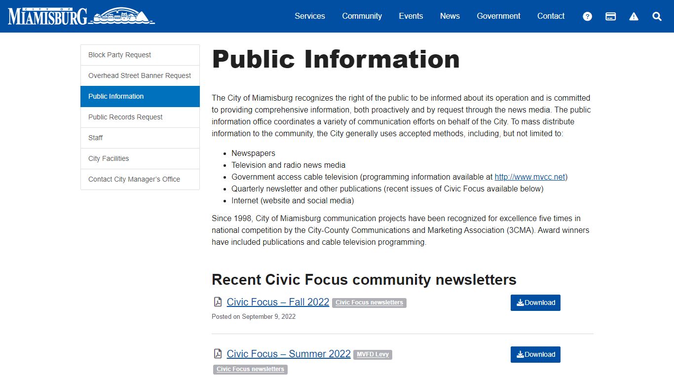 Public Information - Miamisburg, OH