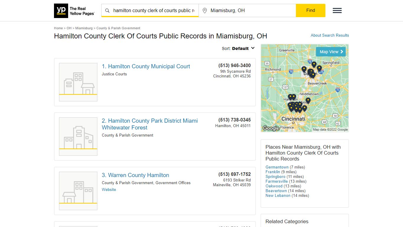 Hamilton County Clerk Of Courts Public Records in Miamisburg, OH